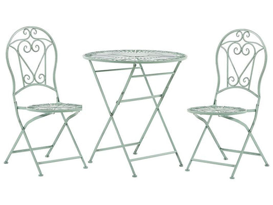 Aiamööbli komplekt laud toolitega roheline TRENTO, metallist - Home Outlet Estonia