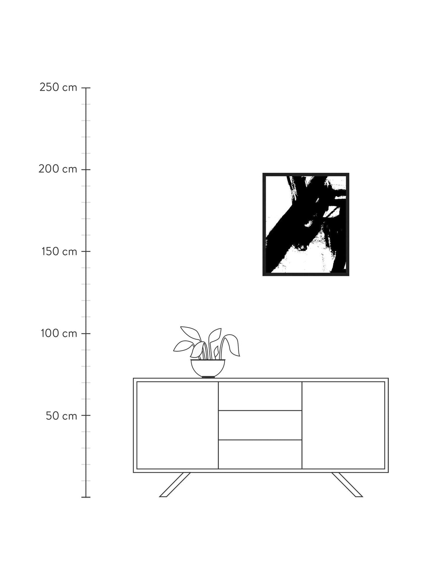 Maal Jacob Baden Raamitud digitaalne seinapilt Franz Kline V1 - Home Outlet Estonia